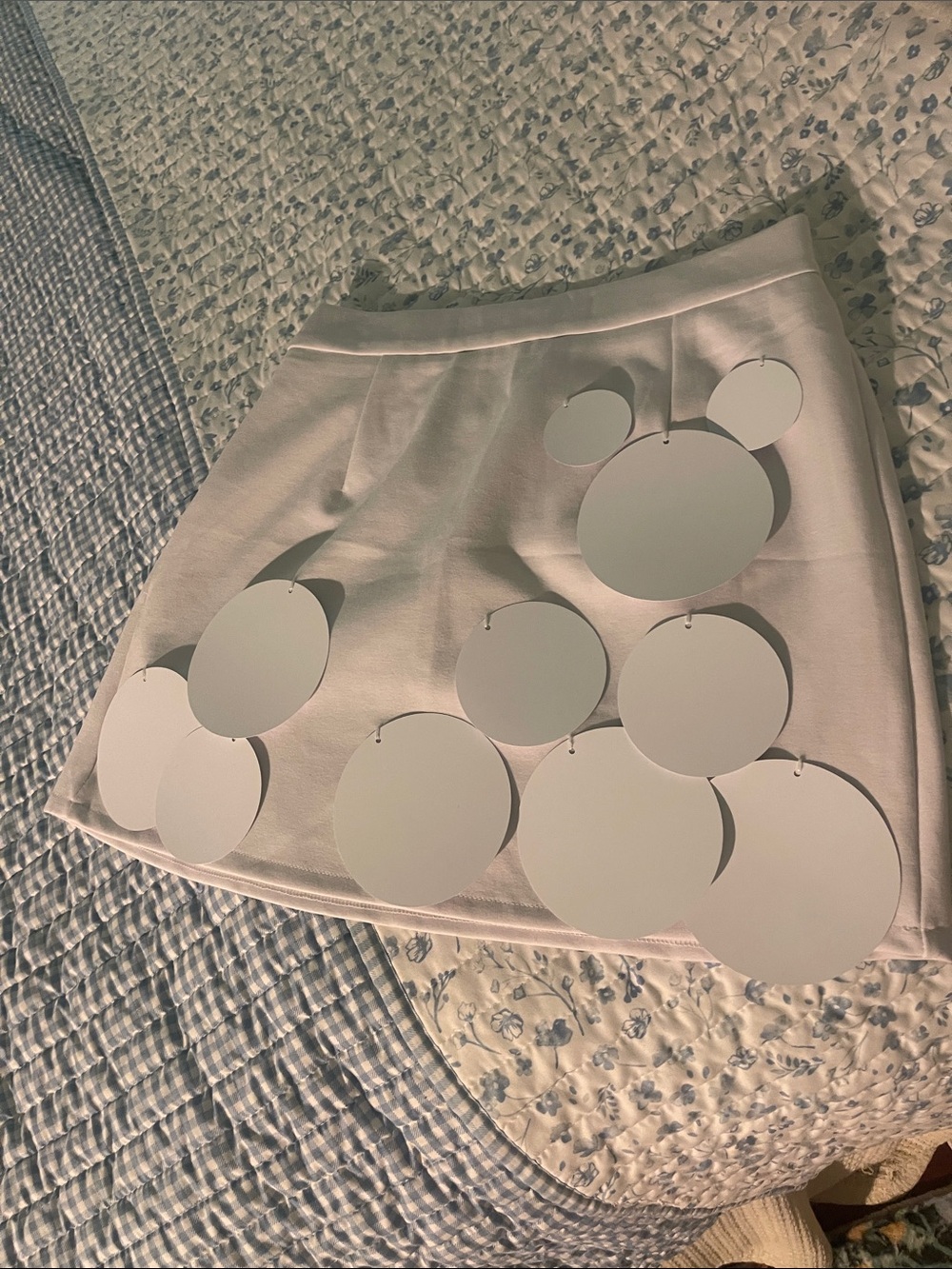 Mini Skirt with Oversized Circular  Embellishments